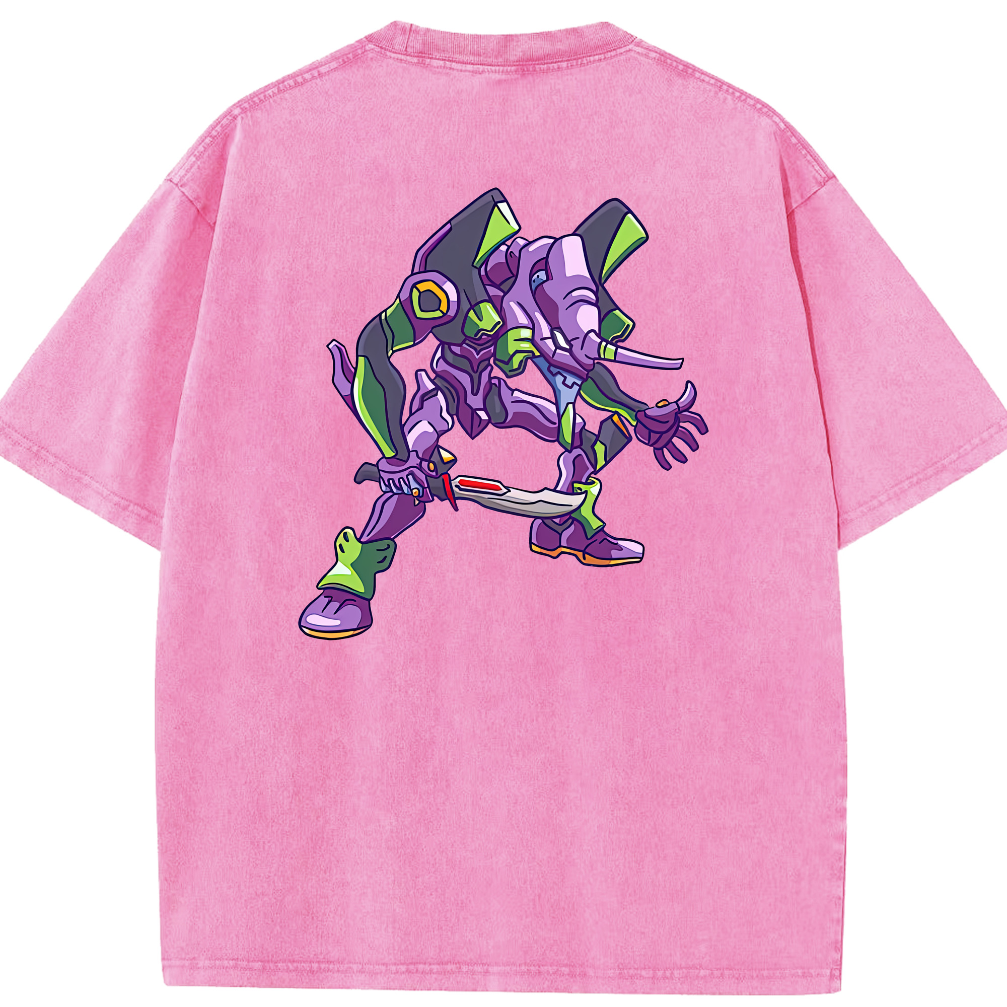 （画像用） EVA 新世紀エヴァンゲリオン 綿100% ヴィンテージ風 半袖Tシャツ（背面プリント）